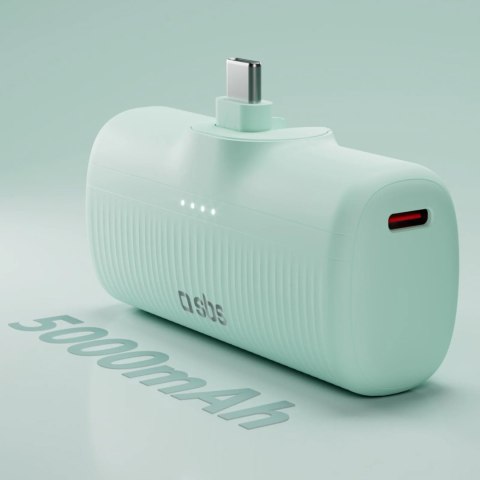 Powerbank EcoPower 5000 mAh 10W z wbudowanym portem USB-C - zielony