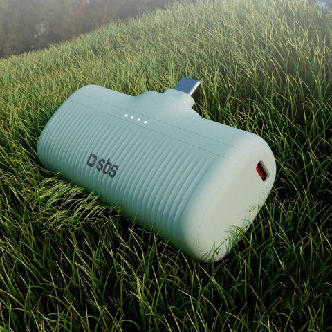 Powerbank EcoPower 5000 mAh 10W z wbudowanym portem USB-C - zielony