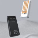 Powerbank K6Pro+ 20000mAh z wbudowanymi kablami USB-C microUSB iPhone Lightning - biały