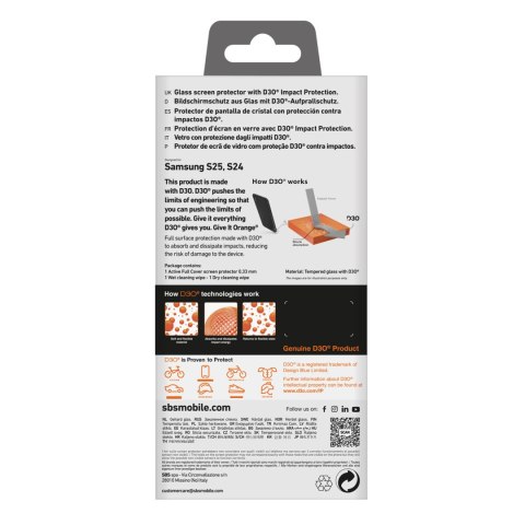 Szkło hartowane do Samsung Galaxy S25+ / S24+ z ramką Tempered Glass D3O