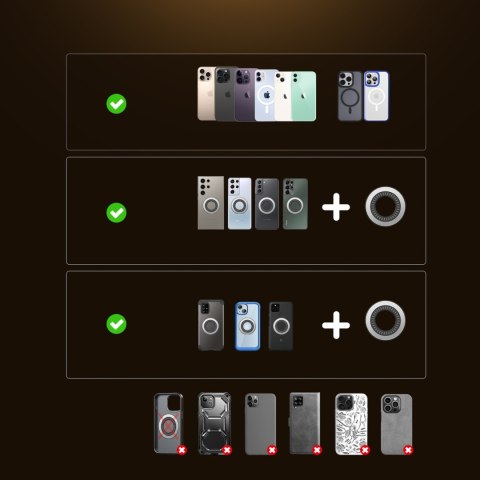 Uchwyt samochodowy magnetyczny do smartfona na deskę rozdzielczą MagSafe - czarny