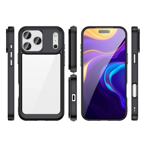 Etui case pokrowiec na iPhone 17 Pro Max Outer Space - czarne przezroczyste