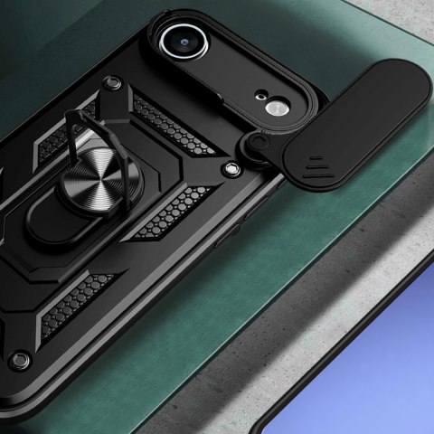 Etui pancerne z podstawką osłoną aparatu na iPhone 17 Air Hybrid Armor Camshield - czarne