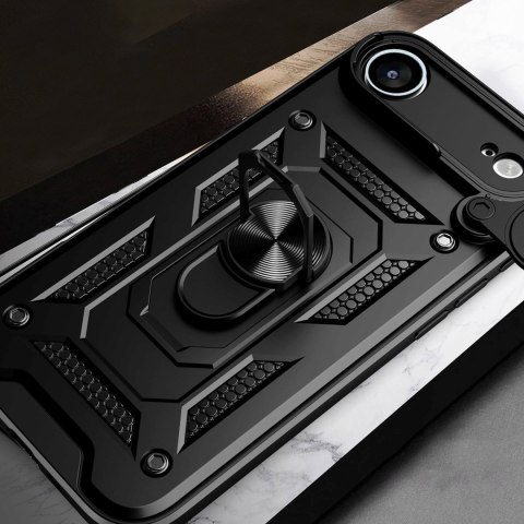 Etui pancerne z podstawką osłoną aparatu na iPhone 17 Air Hybrid Armor Camshield - czarne
