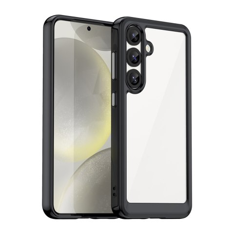 Etui pokrowiec na Samsung Galaxy S25 Edge z elastyczną ramką Outer Space Case - czarne