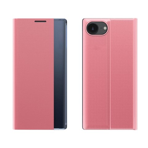 Etui pokrowiec z klapką podstawką na iPhone 16e New Sleep Case - różowy