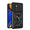 Pancerne etui z podstawką osłoną aparatu na Samsung Galaxy S25 Edge Hybrid Armor Camshield - czarne