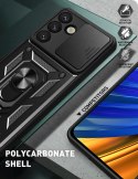 Pancerne etui z podstawką osłoną aparatu na Samsung Galaxy S25 Edge Hybrid Armor Camshield - czarne