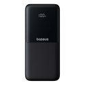 Powerbank 10000mAh 22.5W z wyświetlaczem kablami USB-C iPhone Lightning Lipow - czarny