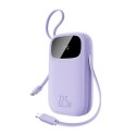 Powerbank 20000mAh 22.5W z wyświetlaczem kablem EnerFill FC21 Qpow 3 Ultra - fioletowy