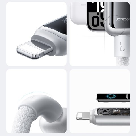 Kabel przewód USB-A - iPhone Lightning 3A 1.2m - biały