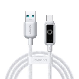 Kabel przewód w oplocie USB-A - USB-C 66W 1.2m - biały