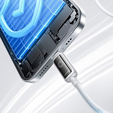 Kabel przewód w oplocie USB-C 100W 1.2m - biały