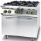 Kuchnia gazowa 4 palniki z elektrycznym piekarnikiem konwekcyjnym GN1/1 Kitchen Line - Hendi 225882