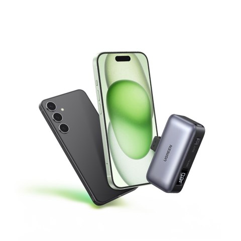 Powerbank 5000mAh zintegrowane złącze USB-C (męski) / USB-C (żeński) - szary