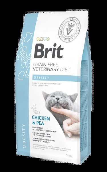Brit Grain Free Veterinary Diet Cat Obesity Kurczak Z Groszkiem 5kg
