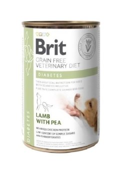 Brit Grain Free Veterinary Diet Dog Diabetes Z Jagnięciną I Groszkiem 400g