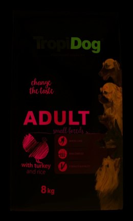 Tropidog Premium Adult Small Breeds Z Indykiem I Ryżem 8kg