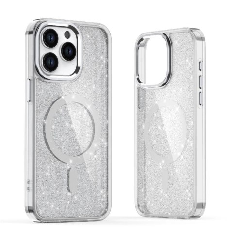 Etui brokatowe na Samsung Galaxy S25 Edge MagSafe Glitter Case - białe