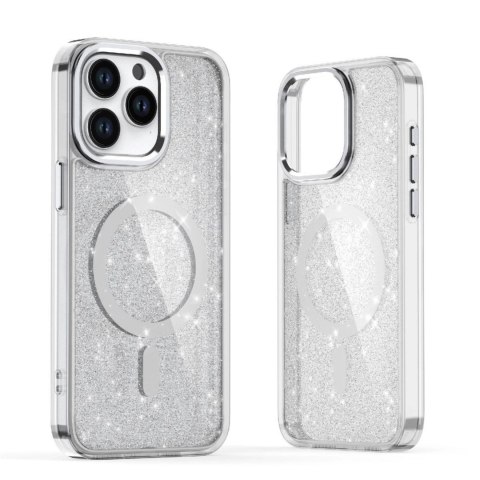 Etui brokatowe na iPhone 17 MagSafe Glitter Case - półprzezroczyste