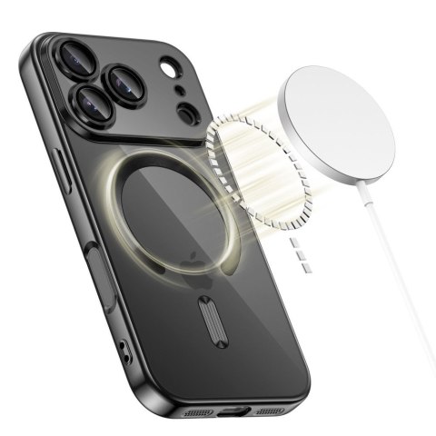 Etui pokrowiec na iPhone 17 Pro Max MagSafe MagFlex - przezroczysto-czarne