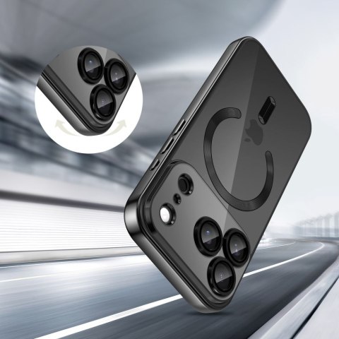 Etui pokrowiec na iPhone 17 Pro Max MagSafe MagFlex - przezroczysto-czarne