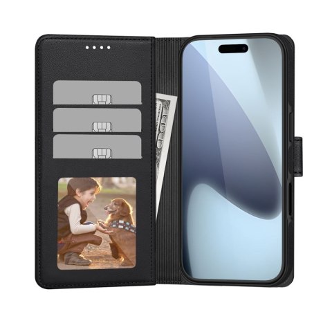 Etui pokrowiec z klapką miejscem na karty do iPhone 17 Pro MagSafe Wallet - czarny mat