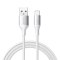 Kabel przewód S-A28 z oplotem USB-A - Lightning 3A 1m - biały