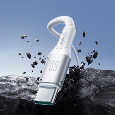 Kabel przewód S-A28 z oplotem USB-C 60W 1m - biały