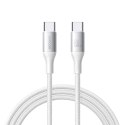 Kabel przewód S-A28 z oplotem USB-C 60W 2m - biały