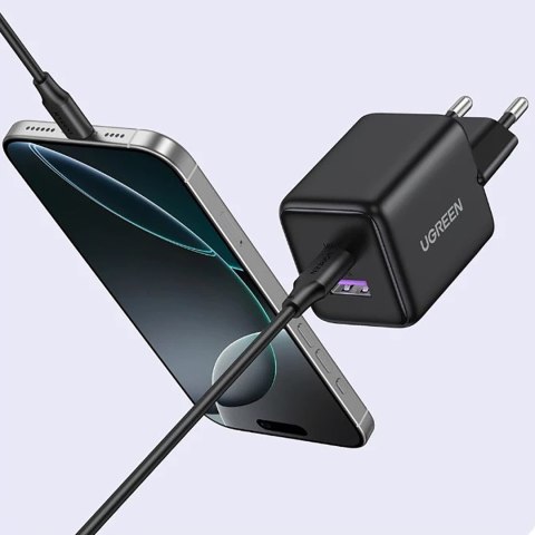 Ładowarka sieciowa X516 GaN USB-A USB-C 30W - szara