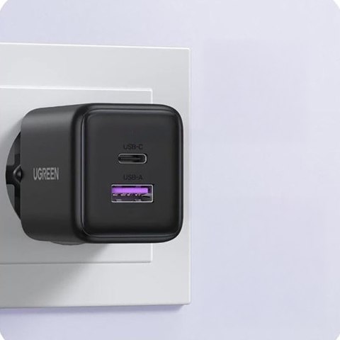 Ładowarka sieciowa X516 GaN USB-A USB-C 30W - szara