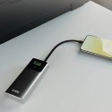 Powerbank z wyświetlaczem 10000mAh PD 20W LCD kablem USB-C - szary
