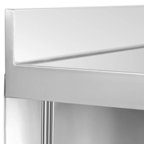 Stół blat barowy roboczy gastronomiczny z rantem 4 półki STAL 200 x 30 x 105 cm