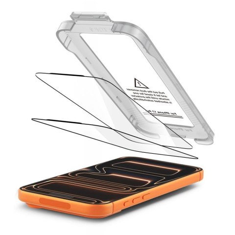 Szkło hartowane na iPhone 17 Pro Max z aplikatorem Quick Set+ czarne - 2 szt.