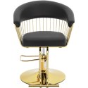 Fotel fryzjerski barberski z podnóżkiem LYME - czarno złoty
