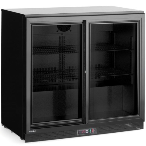 Lodówka chłodziarka barowa z 2 drzwiami suwanymi LED 158 l 160 W 90x52x87 cm