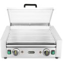 Podgrzewacz grill rolkowy do parówek hot-dogów dwustrefowy z pokrywą 11 rolek 45 cm 980 W