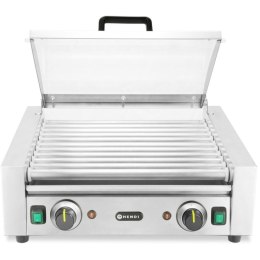 Podgrzewacz grill rolkowy do parówek hot-dogów dwustrefowy z pokrywą 11 rolek 45 cm 980 W