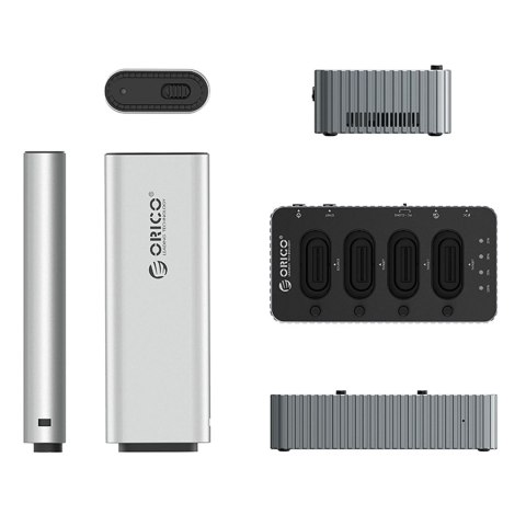 Stacja dokująca IT48N-C z funkcją klonowania na 4 dyski M.2 NVME - szara