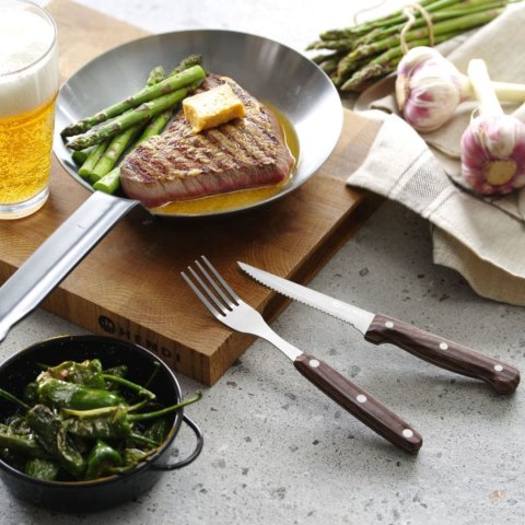 Widelec do steków mięsa ze stali nierdzewnej brązowy - 6 szt.