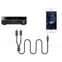Kabel przewód audio 3.5mm minijack (męski) - 2RCA (męski) 5m - szary