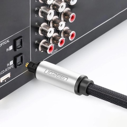 Kabel przewód optyczny audio Toslink SPDIF 2m - szary