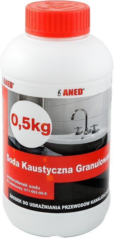 UDRAŻNIACZ KANALIZACJI SODA KAUSTYCZNA 0,5KG ANED