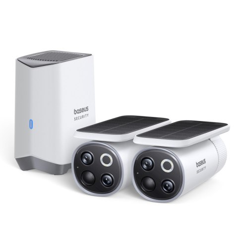 Zestaw do monitoringu zewnętrzny solarny 2 kamery 3K 8x 16GB - biały