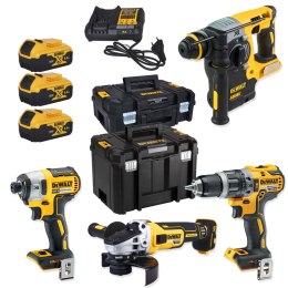 ZESTAW COMBO 18V DCG405+DCH273+DCD796+DCF887+3*5.0AH TSTAK DEWALT