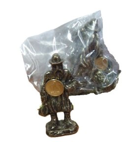 Żydek metalowy stojący z groszem 7cm 5szt.