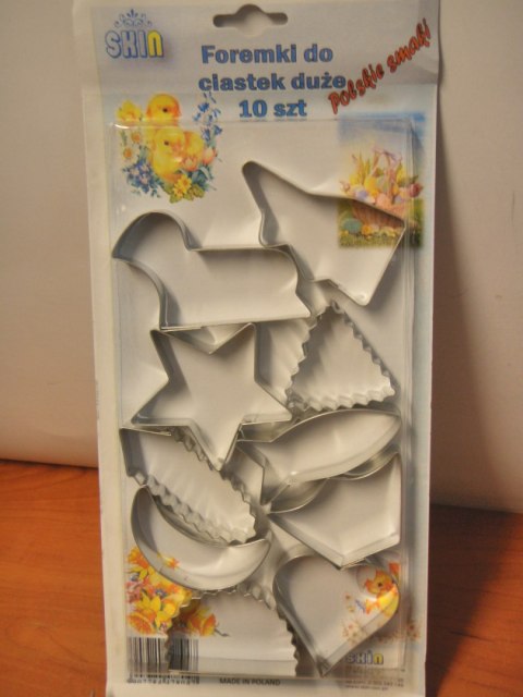 Foremki do ciastek metalowe wykrawacze10 szt. duże