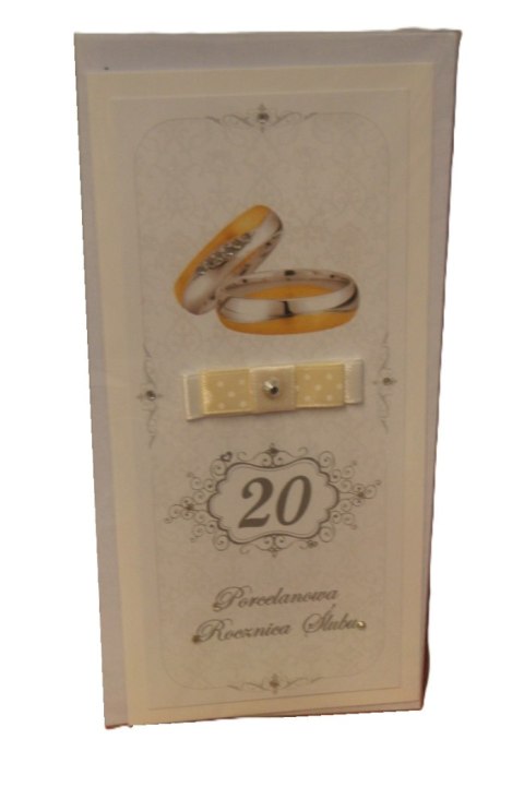 Karnet długi rocznica ŚLUBU ''20'' PORCELANOWA | 5423