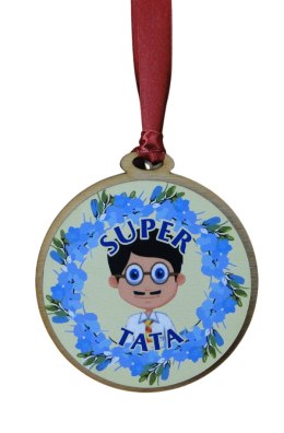 Medal drewniany Super Tata - P364W12